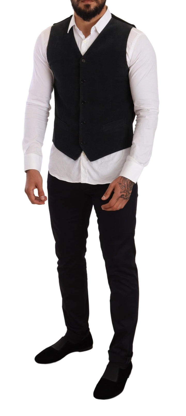 Dolce &amp; Gabbana Sample Sale Dolce &amp; Gabbana Black Cotton Single Breasted Waistcoat - | Designer outlet