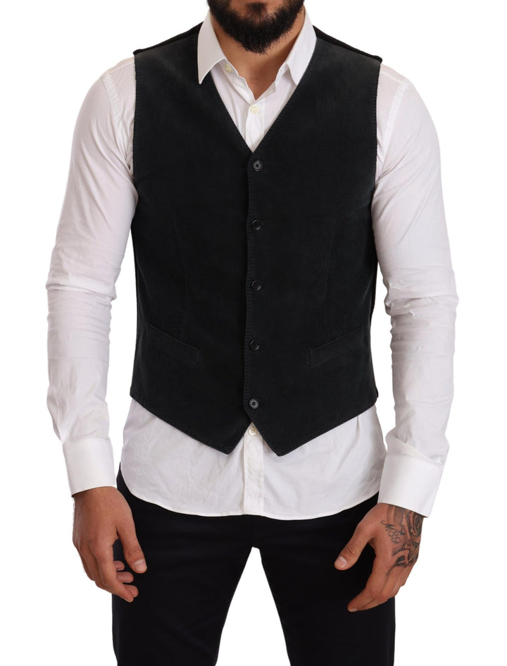 Dolce &amp; Gabbana Sample Sale Dolce &amp; Gabbana Black Cotton Single Breasted Waistcoat - | Designer outlet
