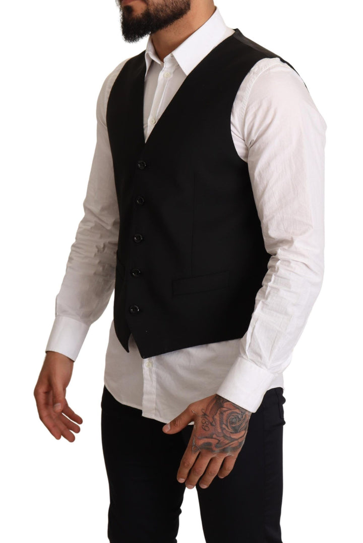 Dolce &amp; Gabbana Sample Sale Dolce &amp; Gabbana Black Wool Formal Waistcoat Dress - | Designer outlet