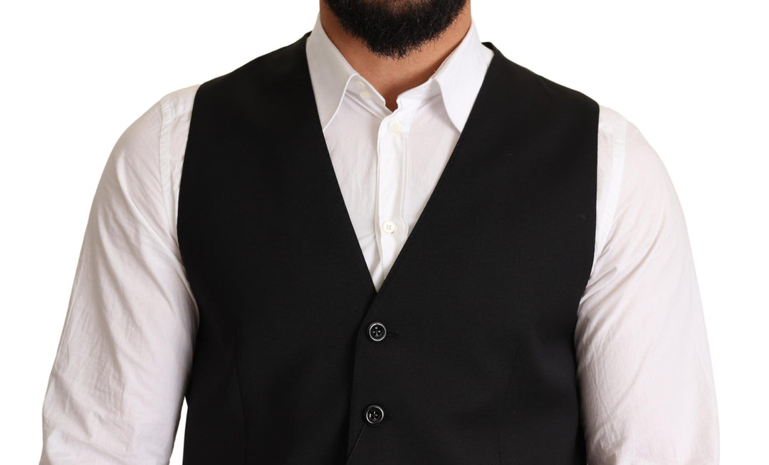 Dolce &amp; Gabbana Sample Sale Dolce &amp; Gabbana Black Wool Formal Waistcoat Dress - | Designer outlet