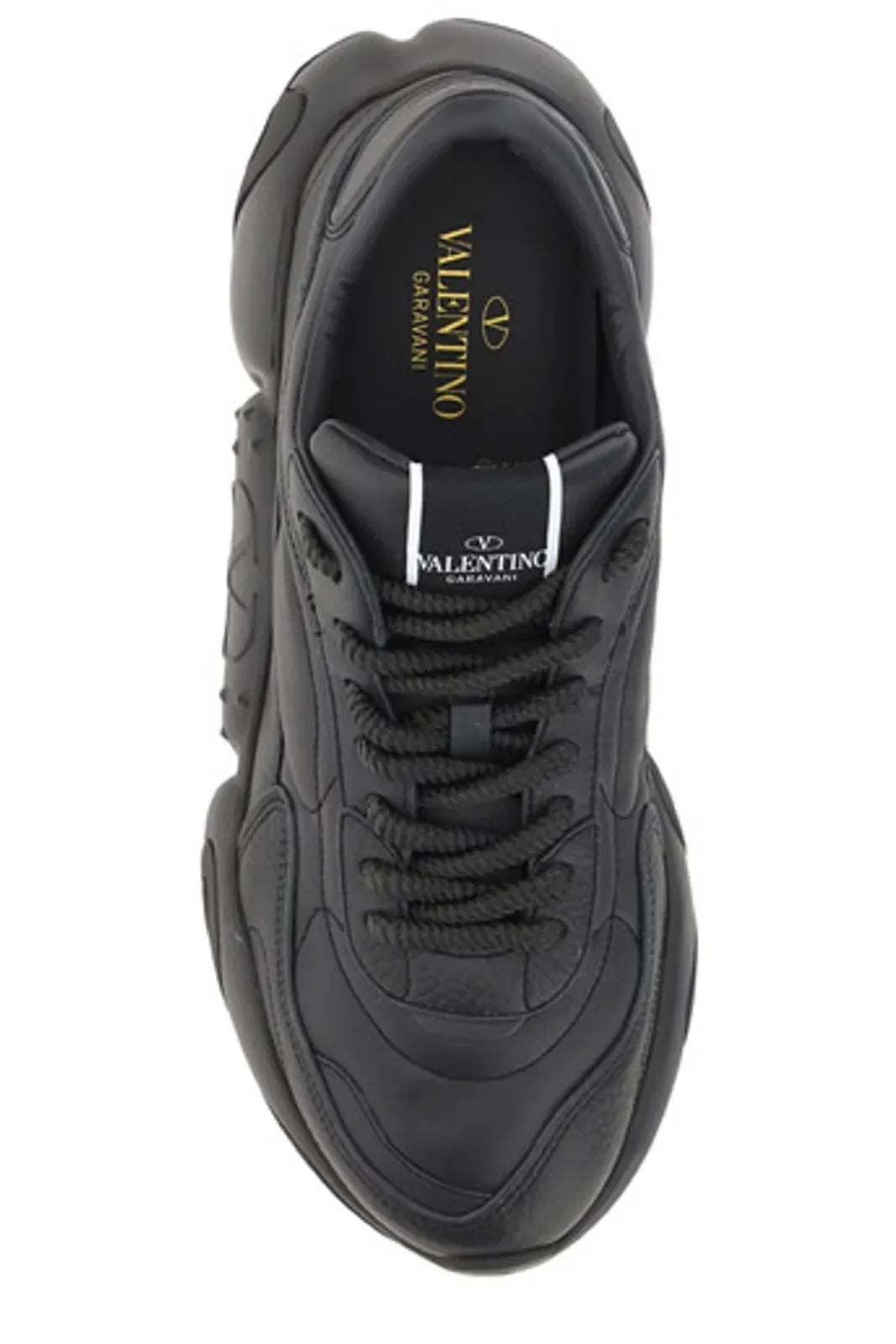 Valentino Sample Sale Valentino Black Calf Leather Garavani Sneakers - | Designer outlet