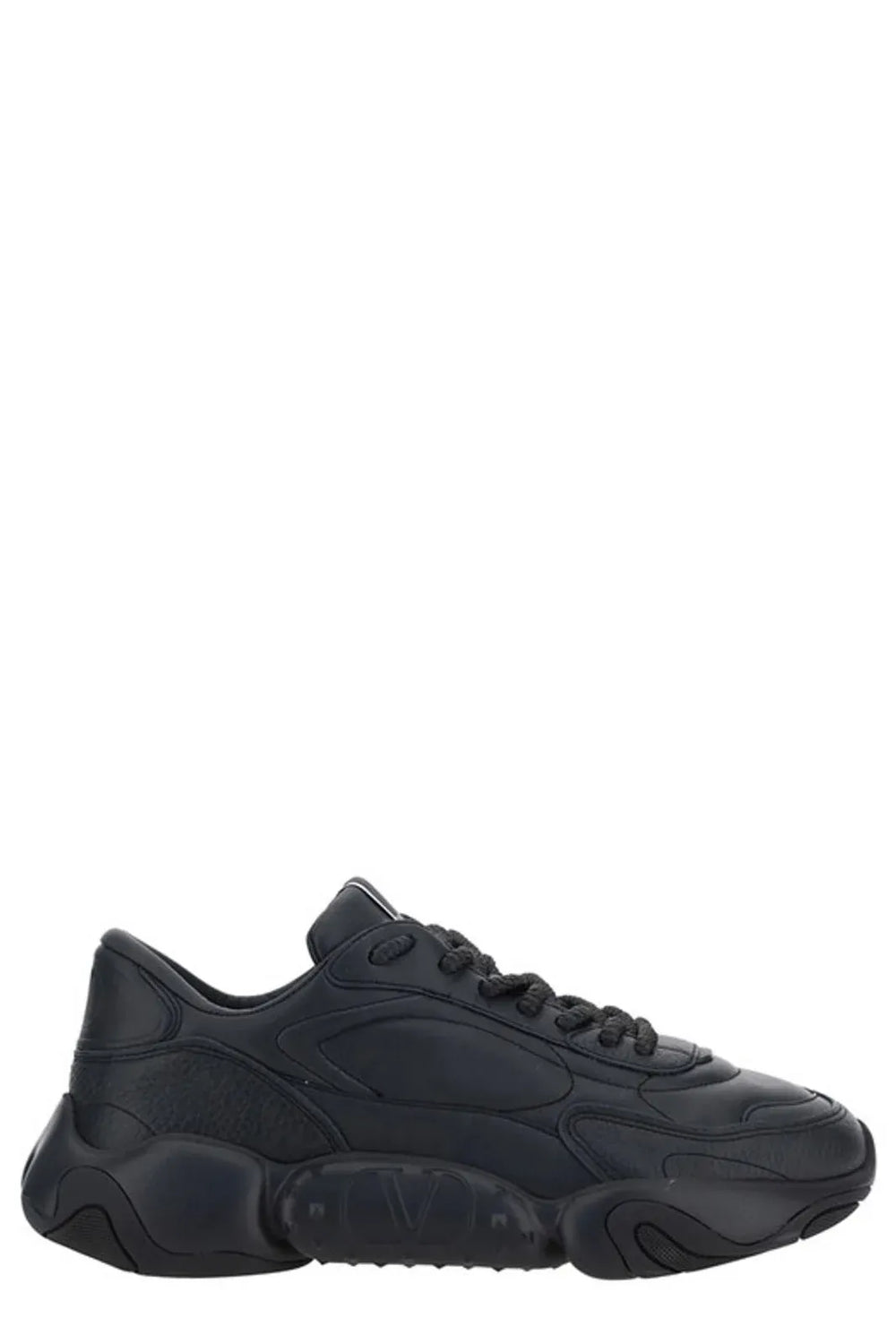 Valentino Black Calf Leather Garavani Sneakers by Valentino outlet now on sale