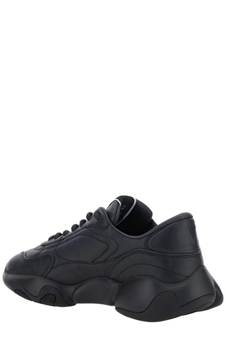 Valentino Sample Sale Valentino Black Calf Leather Garavani Sneakers - | Designer outlet