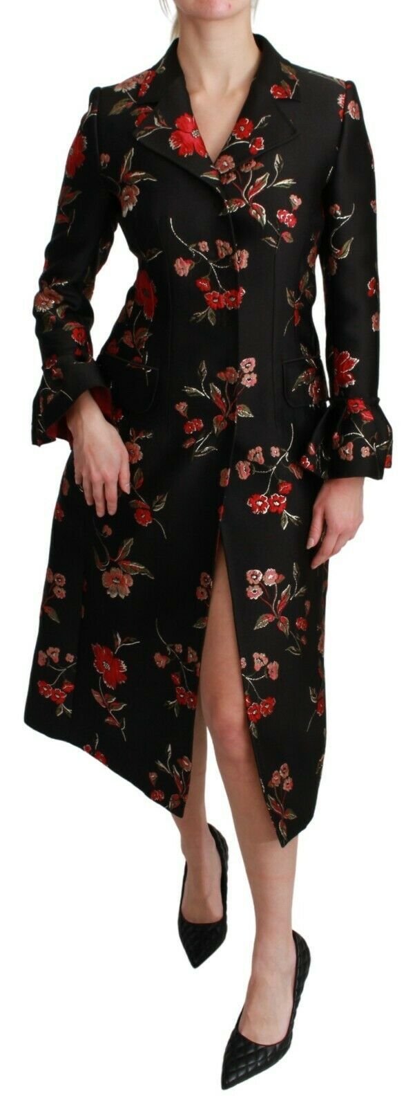 Dolce & Gabbana - Dolce & Gabbana Elegant Floral Embroidered Trench Coat - JKT2626 - 40 - Ask Me Wear