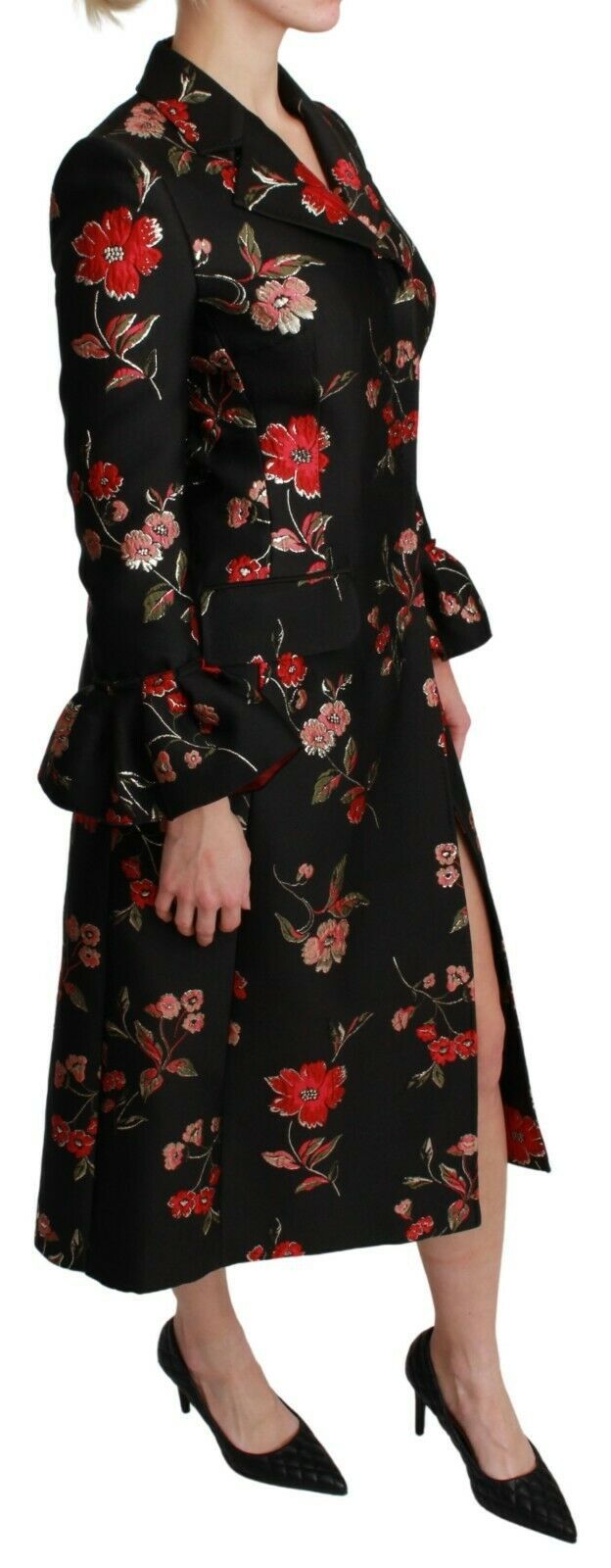 Dolce & Gabbana - Dolce & Gabbana Elegant Floral Embroidered Trench Coat - JKT2626 - 40 - Ask Me Wear