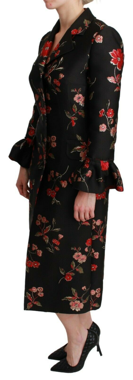 Dolce & Gabbana - Dolce & Gabbana Elegant Floral Embroidered Trench Coat - JKT2626 - 40 - Ask Me Wear