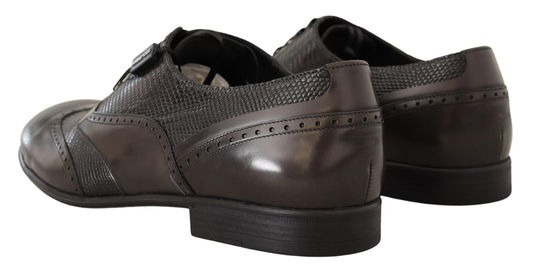 Dolce &amp; Gabbana Sample Sale Dolce &amp; Gabbana Brown Lizard Skin Leather Oxford Dress Shoes - | Designer outlet