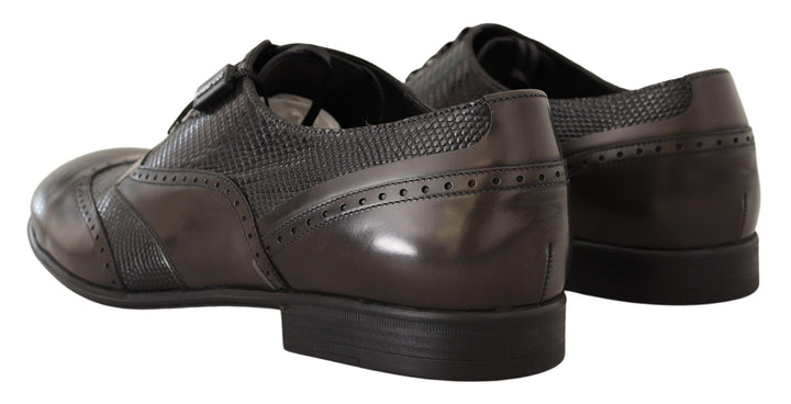 Dolce &amp; Gabbana Sample Sale Dolce &amp; Gabbana Brown Lizard Skin Leather Oxford Dress Shoes - | Designer outlet