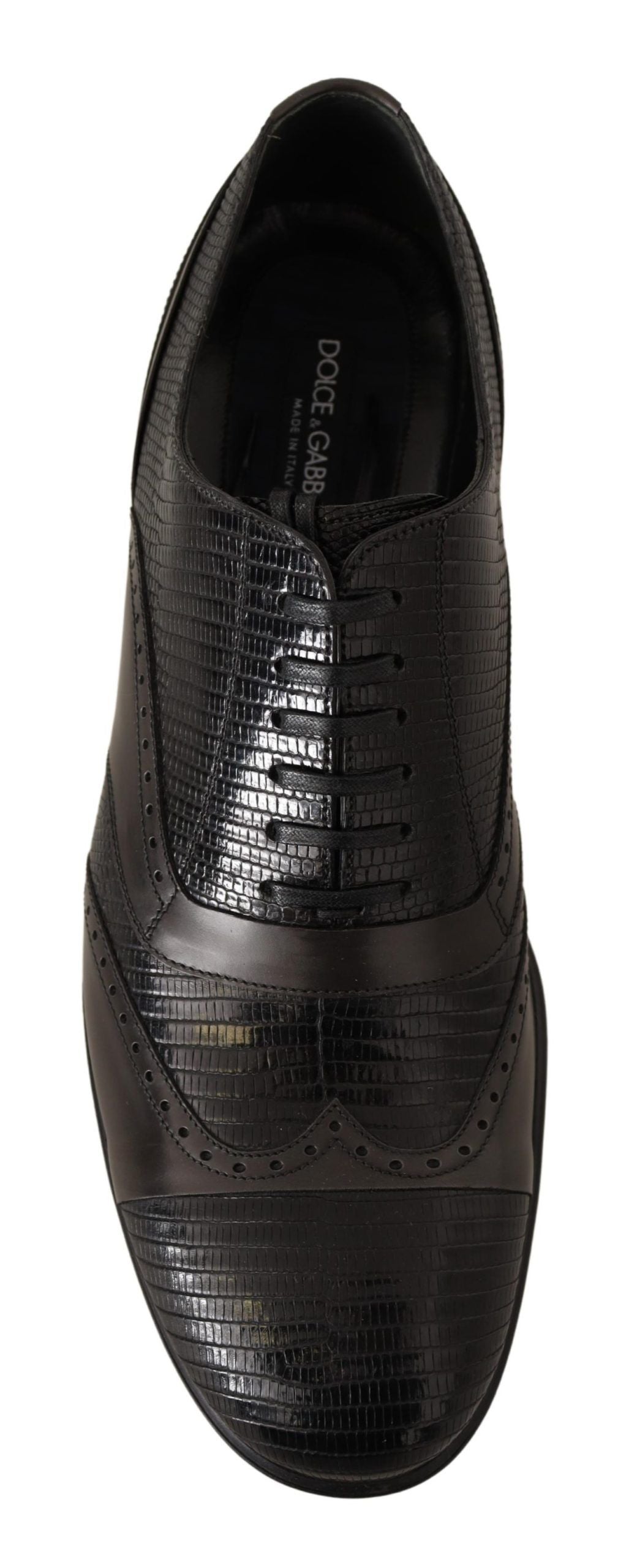 Dolce &amp; Gabbana Sample Sale Dolce &amp; Gabbana Brown Lizard Skin Leather Oxford Dress Shoes - | Designer outlet