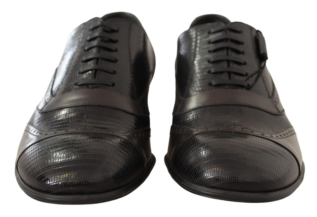 Dolce &amp; Gabbana Sample Sale Dolce &amp; Gabbana Brown Lizard Skin Leather Oxford Dress Shoes - | Designer outlet