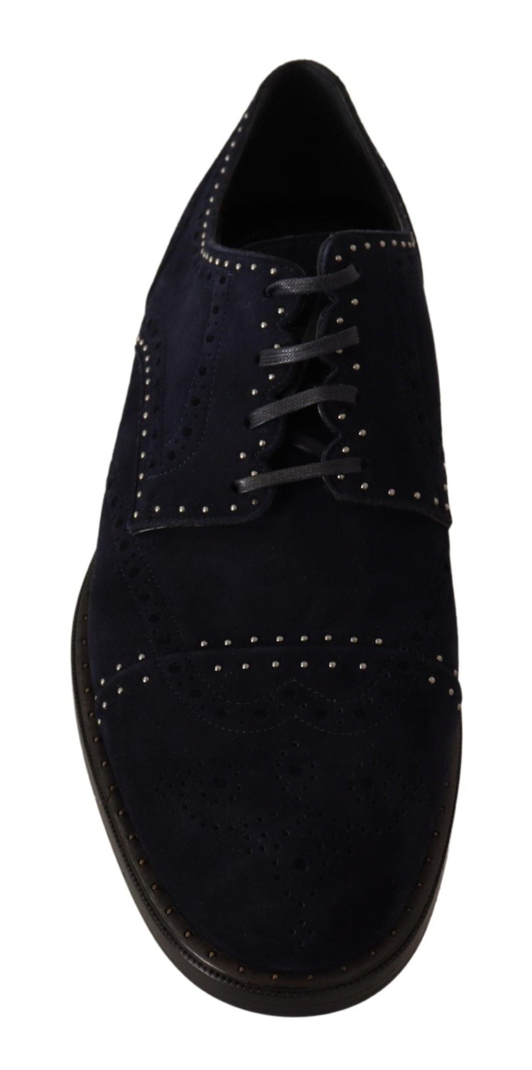 Dolce &amp; Gabbana Sample Sale Dolce &amp; Gabbana Blue Suede Leather Derby Studded Shoes - | Designer outlet