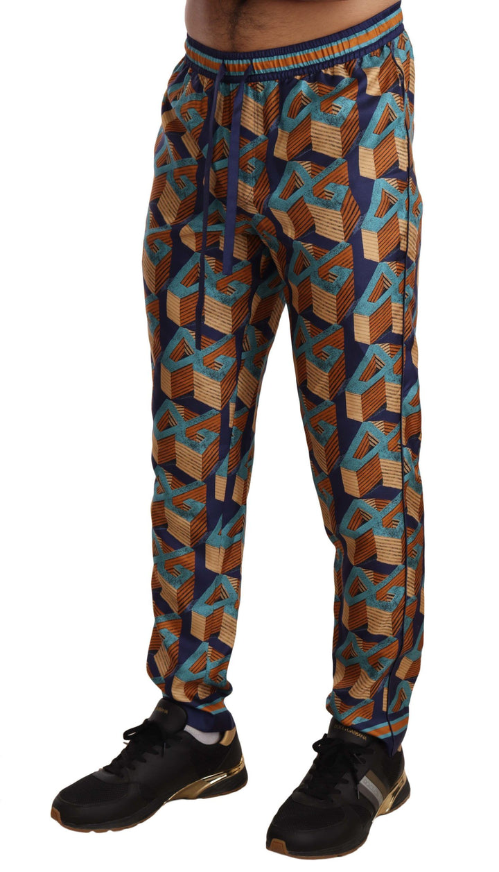 Dolce &amp; Gabbana Multicolor Patterned Joggers Silk Pants by Dolce &amp; Gabbana outlet now on sale