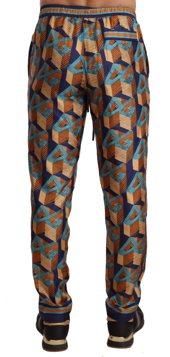 Dolce &amp; Gabbana Multicolor Patterned Joggers Silk Pants by Dolce &amp; Gabbana outlet now on sale