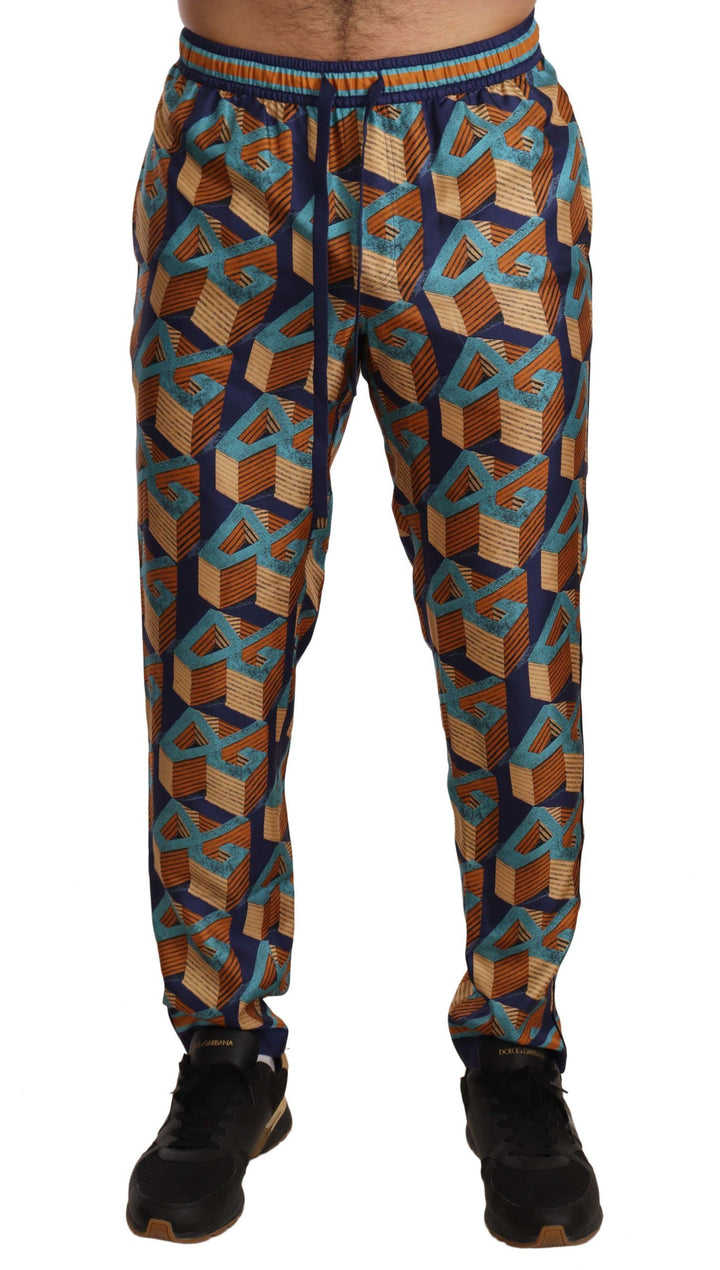 Dolce &amp; Gabbana Multicolor Patterned Joggers Silk Pants by Dolce &amp; Gabbana outlet now on sale