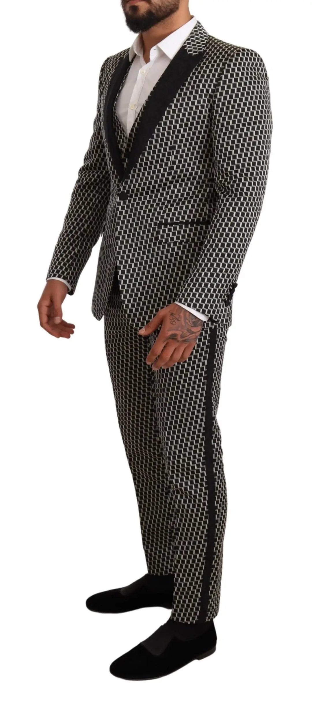 Dolce &amp; Gabbana Sample Sale | Dolce &amp; Gabbana Dark Gray Check 3 Piece Set MARTINI Suit - | Designer outlet