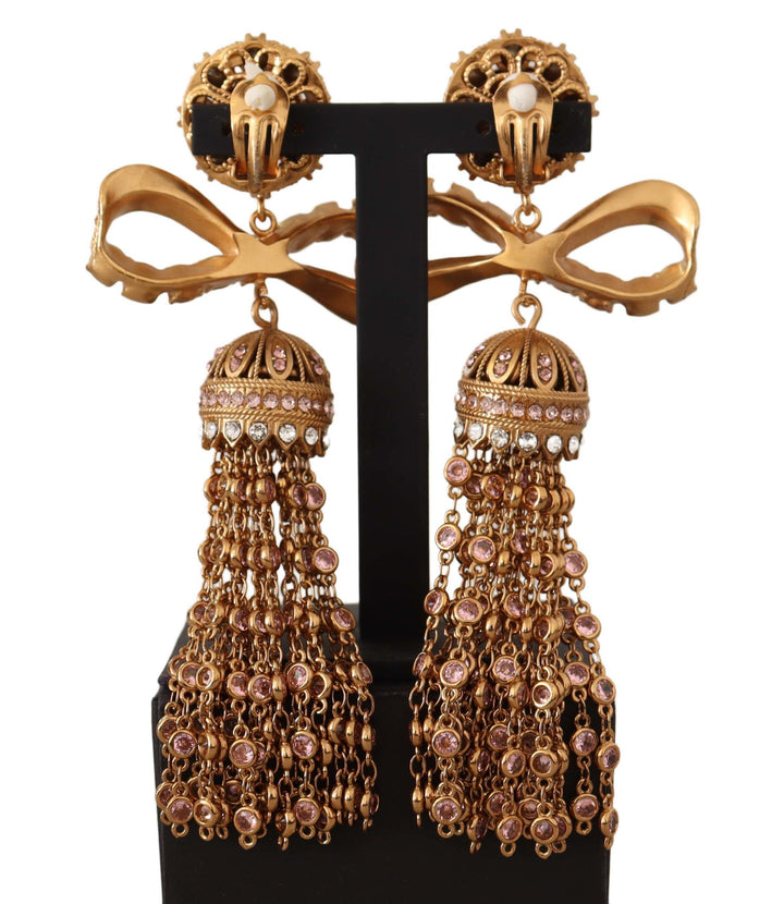 Dolce & Gabbana - Dolce & Gabbana Elegant Antique Gold Bow Earrings - SMY100762 - Ask Me Wear