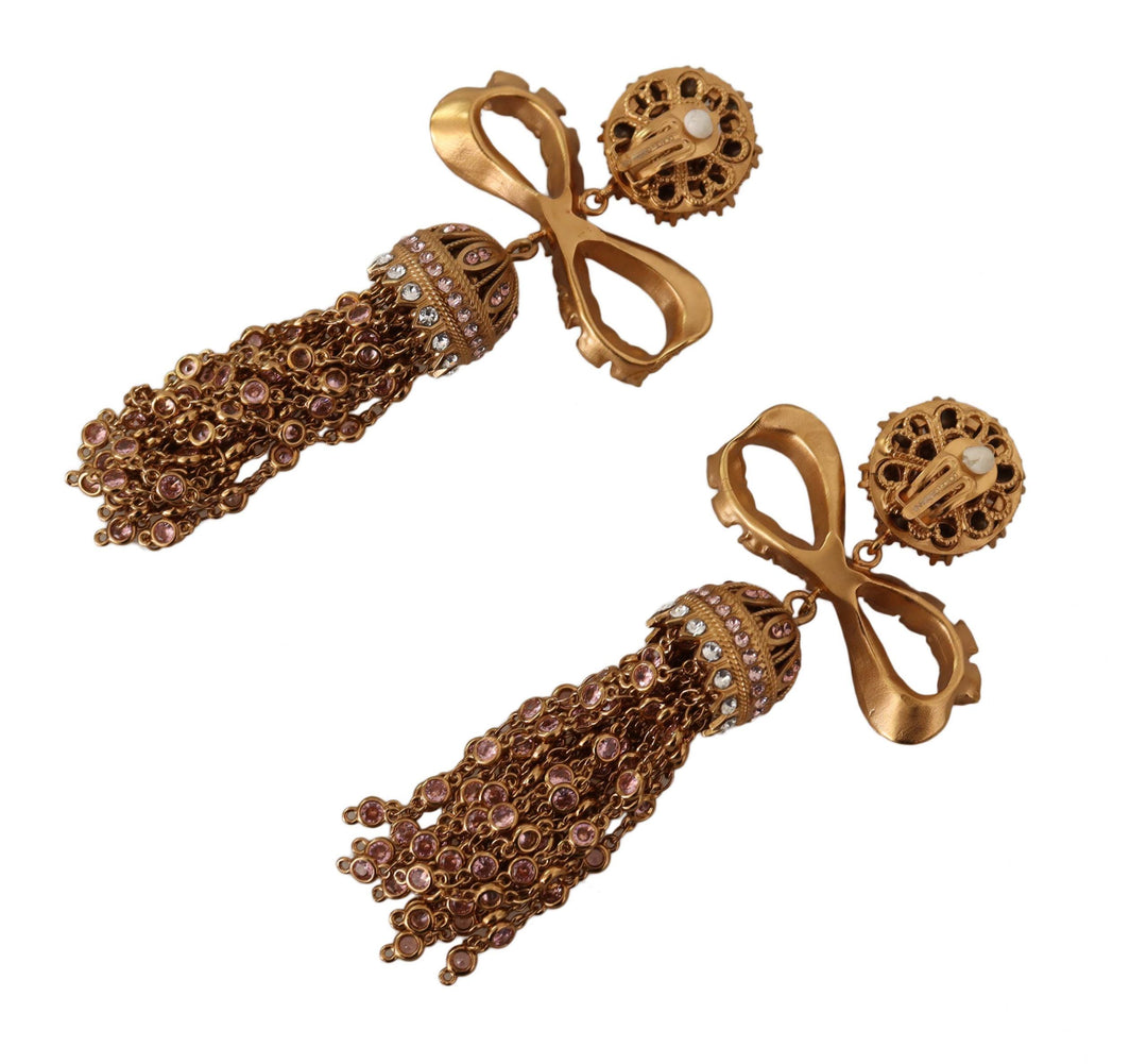 Dolce & Gabbana - Dolce & Gabbana Elegant Antique Gold Bow Earrings - SMY100762 - Ask Me Wear