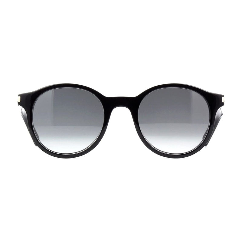 Saint Laurent Sunglasses Round Full Rim, Black Frame and Grey Gradient Lens SL521001