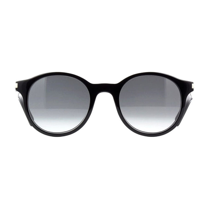 Saint Laurent Sunglasses Round Full Rim, Black Frame and Grey Gradient Lens SL521001