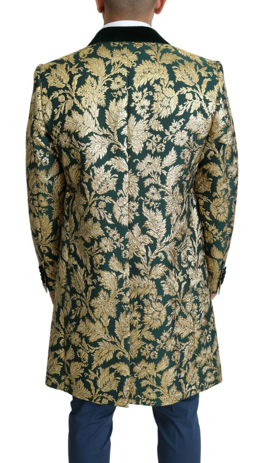 Dolce & Gabbana - Dolce & Gabbana Elegant Gold Green Jacquard Sicilia Jacket - JKT2724 - 52 - Ask Me Wear