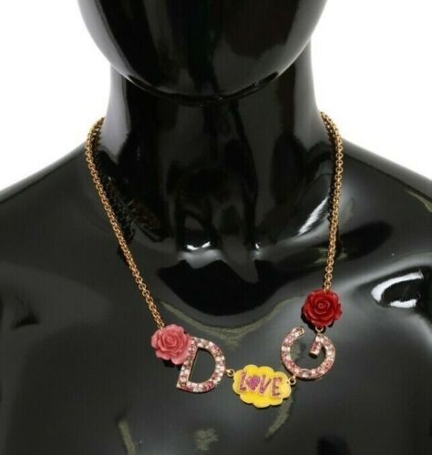 Dolce & Gabbana - Dolce & Gabbana Gold Crystal Charm Statement Necklace - SMY90040 - Ask Me Wear