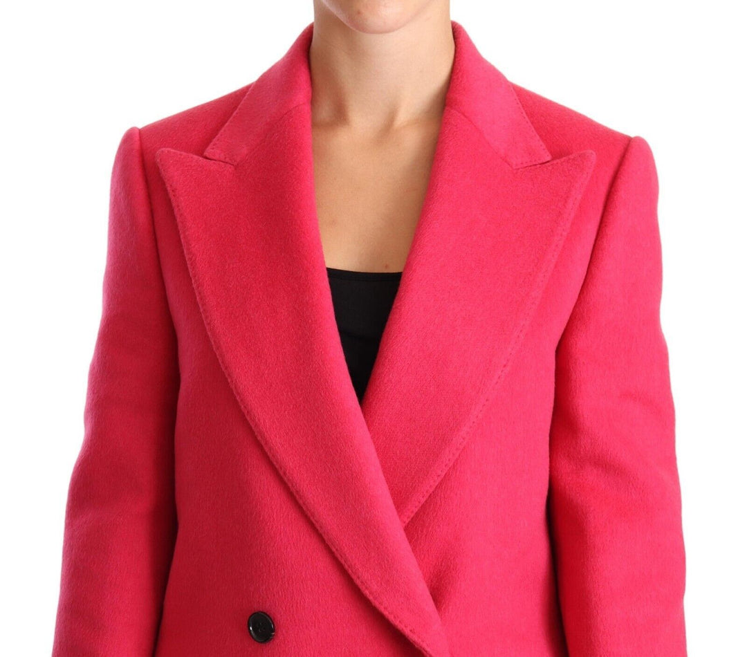 Dolce & Gabbana - Dolce & Gabbana Elegant Pink Wool - Cashmere Coat - JKT3002 - 38 - Ask Me Wear