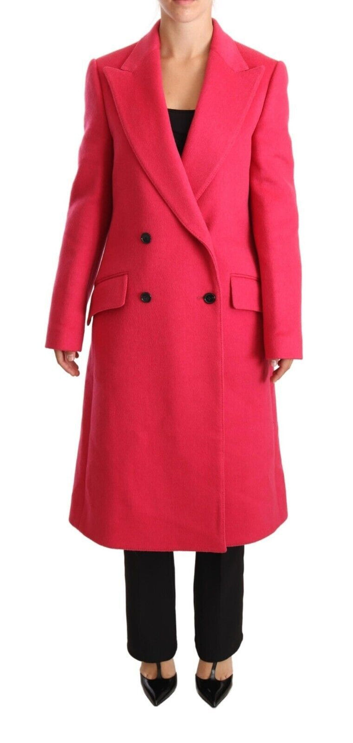 Dolce & Gabbana - Dolce & Gabbana Elegant Pink Wool - Cashmere Coat - JKT3002 - 38 - Ask Me Wear