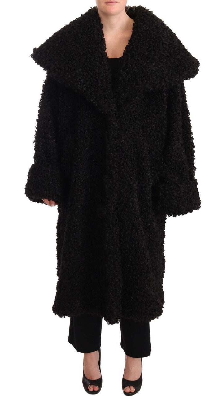 Dolce & Gabbana - Dolce & Gabbana Elegant Black Fur Cape Trench Coat - JKT3044 - 36 - Ask Me Wear