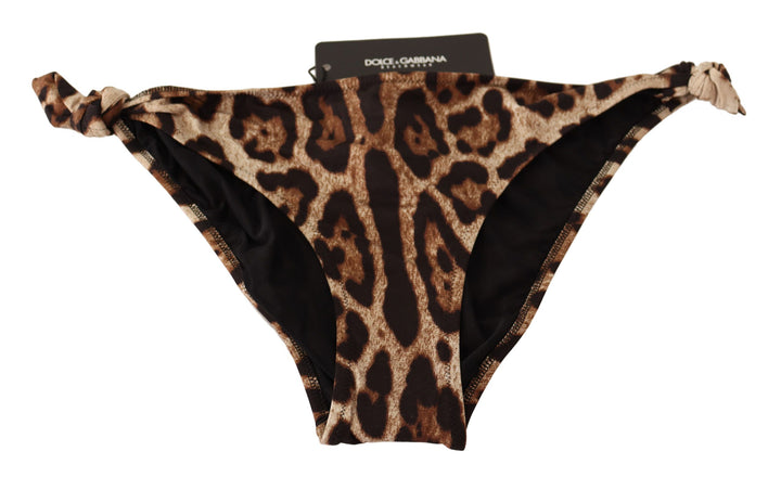 Dolce & Gabbana Elegant Leopard Print Bikini Bottom