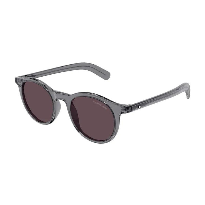 Montblanc Sunglasses Square Full Rim, Shiny Grey Frame And Violet Lens