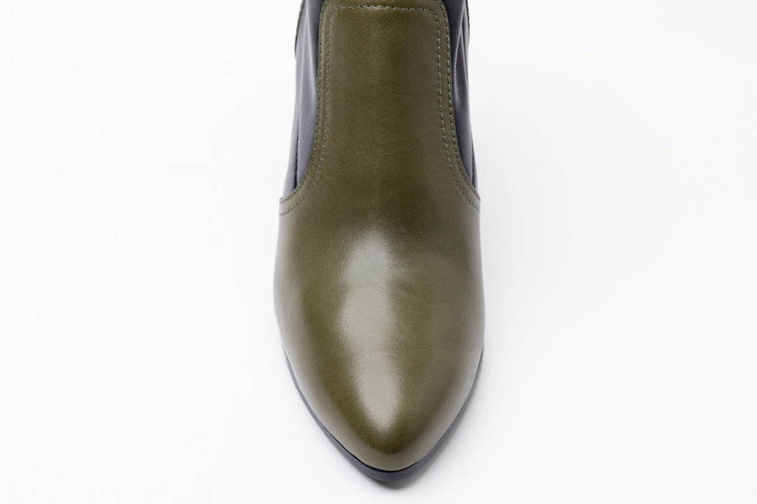 Hogan 80Mm Two-Tone Block-Heel Boots in GREEN