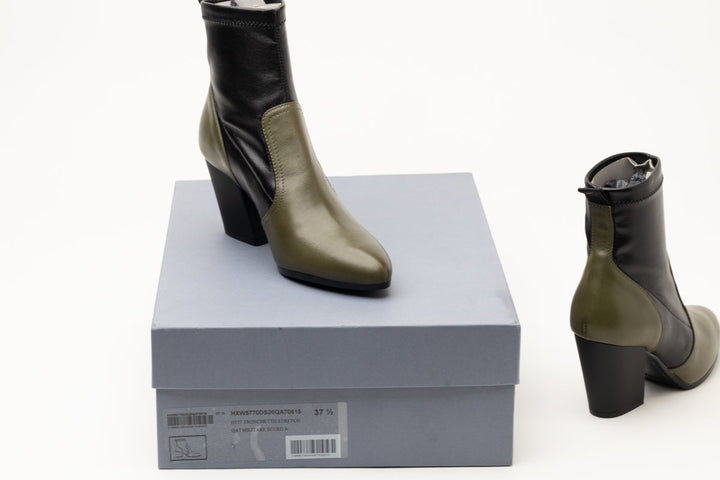 Hogan 80Mm Two-Tone Block-Heel Boots in GREEN