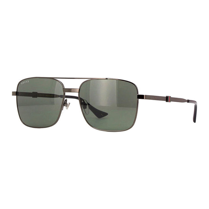 Gucci Sunglasses Square Full Rim, Ruthenium Frame and Grey Lens GG1441S001