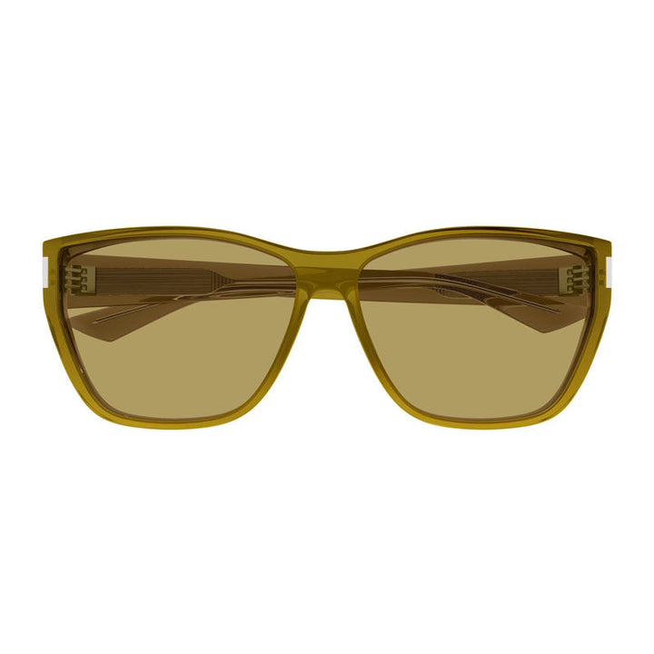 Saint Laurent Sunglasses Cat Eye Full Rim, Transparent Ocra Frame and Nicotine Lens SL758004