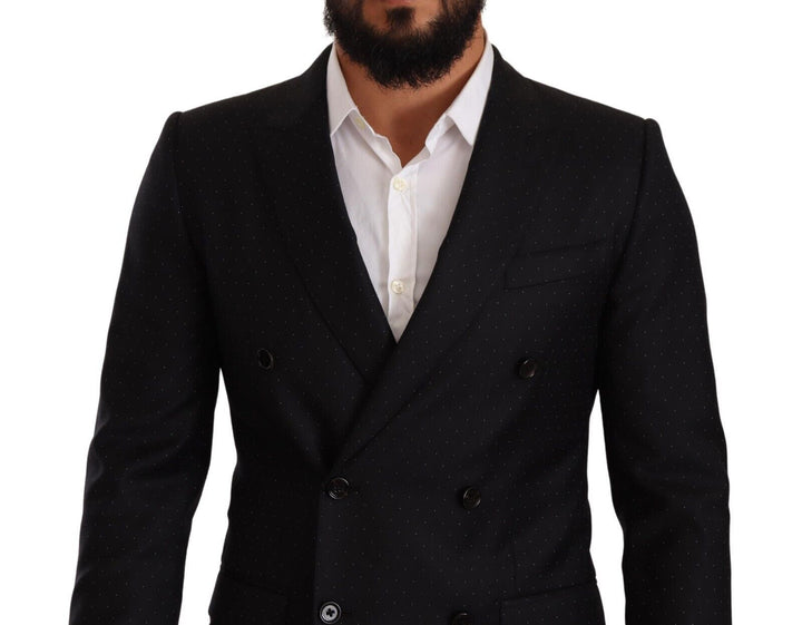 Dolce & Gabbana - Dolce & Gabbana Elegant Black Dotted Formal Blazer - JKT3074 - 46 - Ask Me Wear