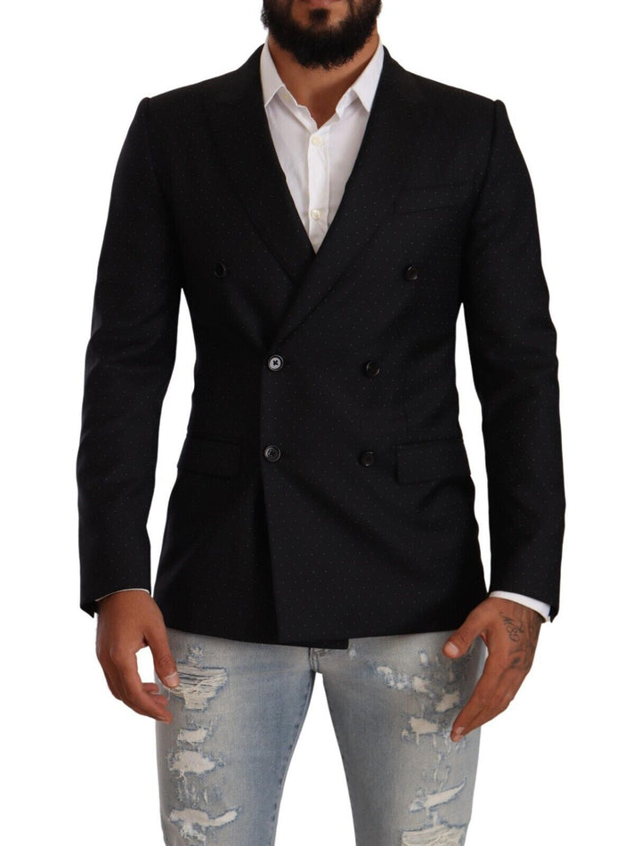 Dolce & Gabbana - Dolce & Gabbana Elegant Black Dotted Formal Blazer - JKT3074 - 46 - Ask Me Wear