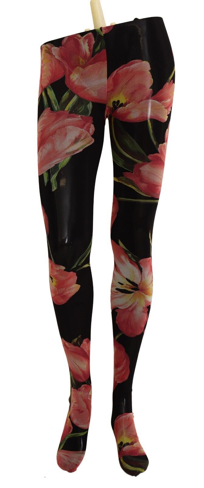 Dolce &amp; Gabbana Black Floral Print Nylon Tights Stockings by Dolce &amp; Gabbana outlet now on sale