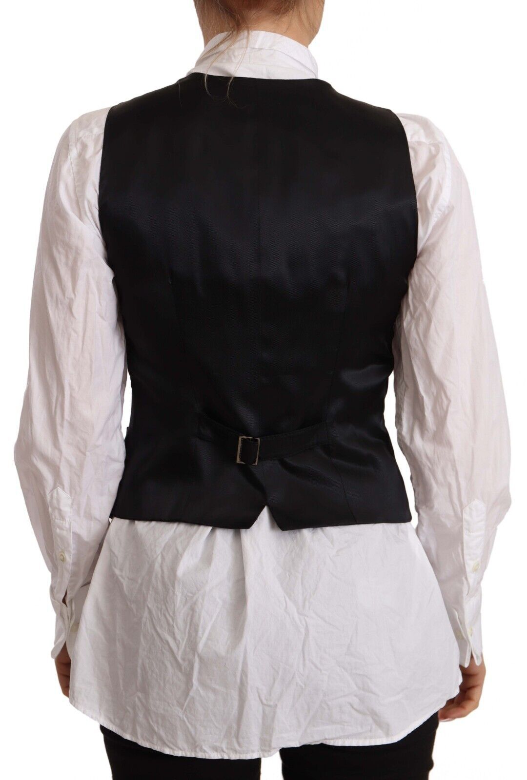 Dolce &amp; Gabbana Sample Sale Dolce &amp; Gabbana Black Button Down Sleeveless Vest Viscose Top - | Designer outlet