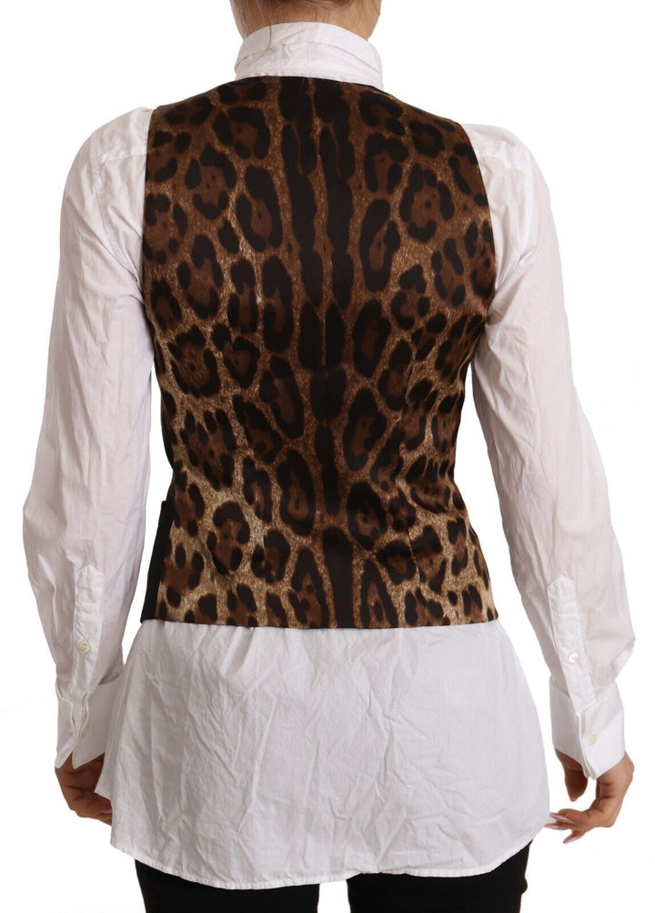 Dolce &amp; Gabbana Sample Sale Dolce &amp; Gabbana Black Button Down Sleeveless Vest Polyester Top - | Designer outlet