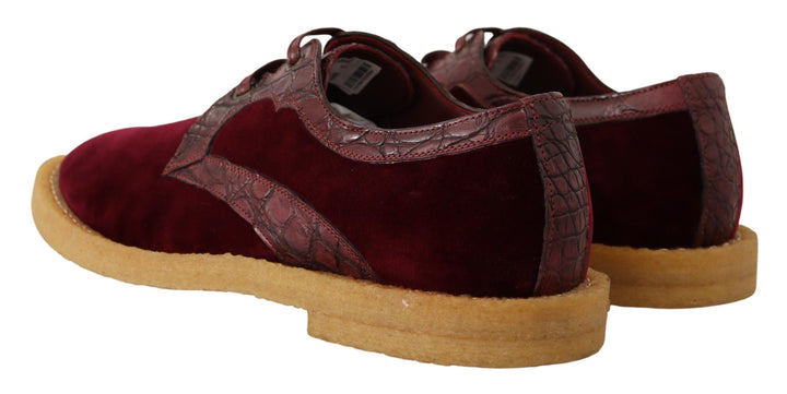 Dolce &amp; Gabbana Sample Sale Dolce &amp; Gabbana Bordeaux Velvet Exotic Leather Shoes - | Designer outlet