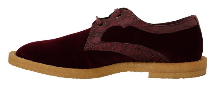 Dolce &amp; Gabbana Sample Sale Dolce &amp; Gabbana Bordeaux Velvet Exotic Leather Shoes - | Designer outlet