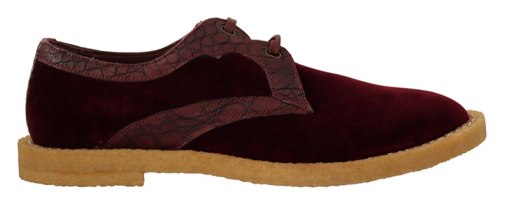 Dolce &amp; Gabbana Sample Sale Dolce &amp; Gabbana Bordeaux Velvet Exotic Leather Shoes - | Designer outlet