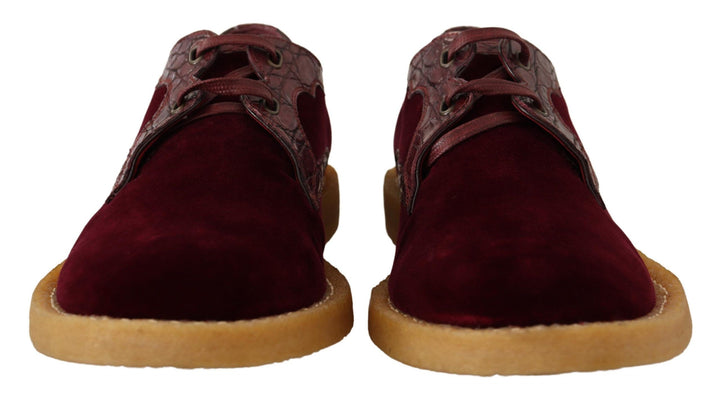 Dolce &amp; Gabbana Sample Sale Dolce &amp; Gabbana Bordeaux Velvet Exotic Leather Shoes - | Designer outlet