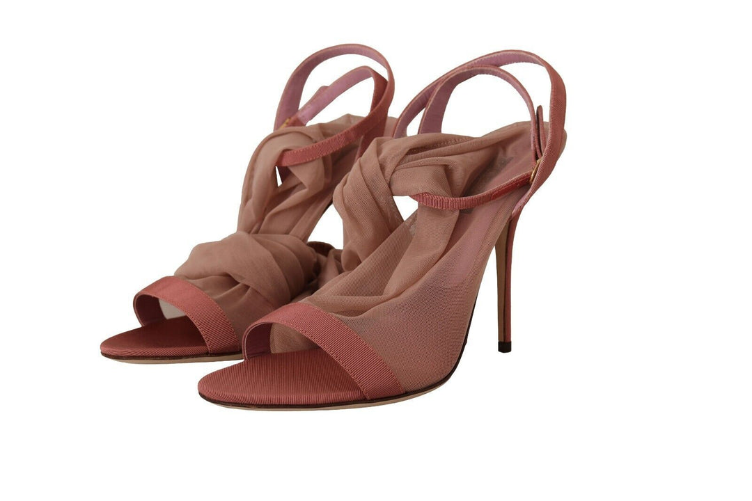 Dolce & Gabbana Elegant Pink Ankle Strap Heels Sandals