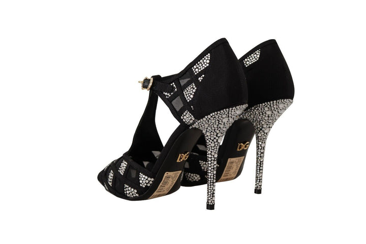 Dolce & Gabbana Elegant Crystal-Embellished Suede Pumps