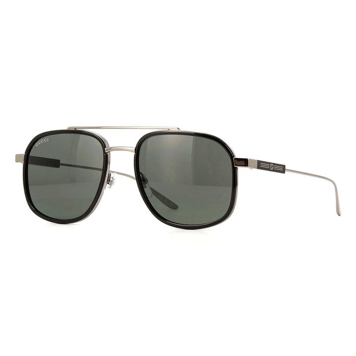 Gucci Aviator Full Rim, with a Ruthenium Black frame and Grey lens.