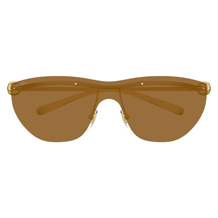 Gucci Sunglasses Shield Rimless, Endura Gold Frame and Brown Lens GG1700S004