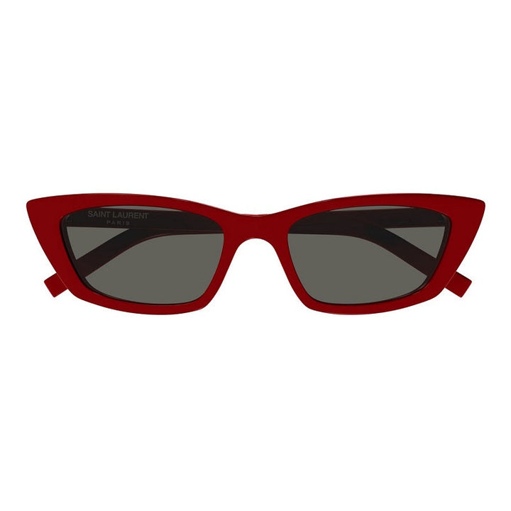 Saint Laurent Sunglasses Cat Eye Full Rim, Red Frame and Grey Lens SL277012