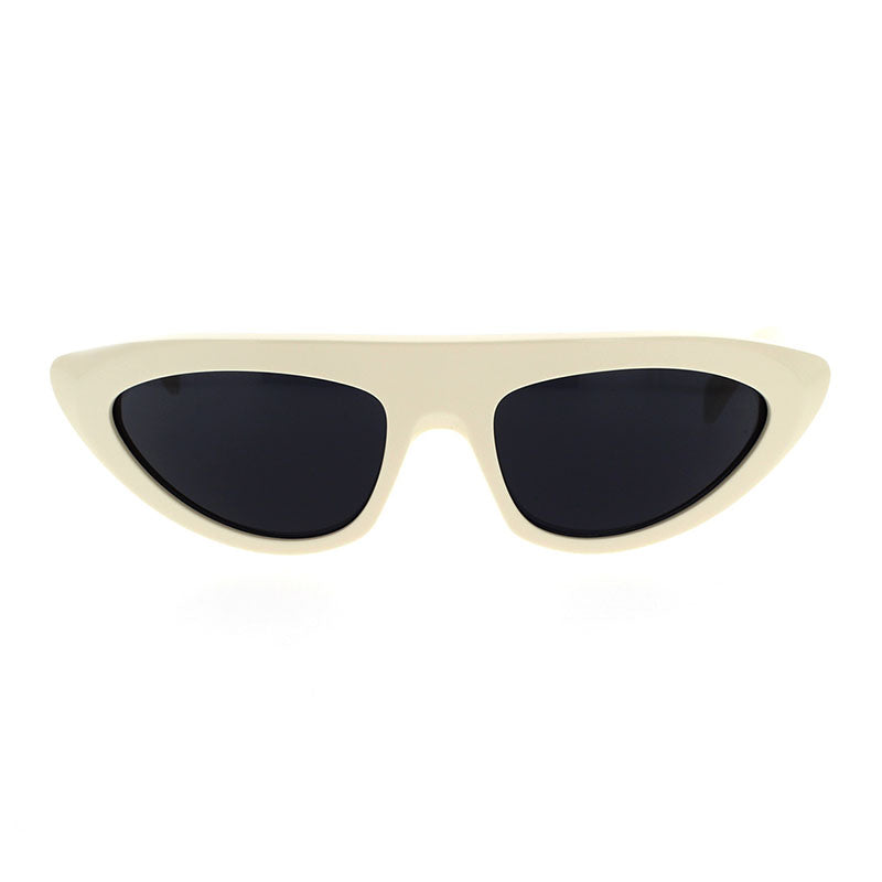 Celine Geometric Full Rim, with a Shiny Ivory frame and Smoke lens.