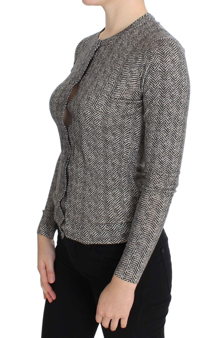 Dolce &amp; Gabbana Sample Sale Dolce &amp; Gabbana Black White Wool Top Cardigan Sweater - | Designer outlet